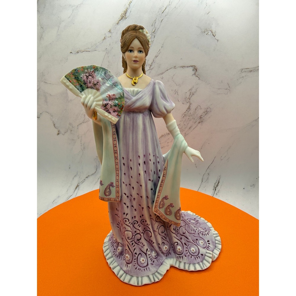 Lenox Gala At The White House Fine Porcelain Sculpture Lady Lavender Gown Fan